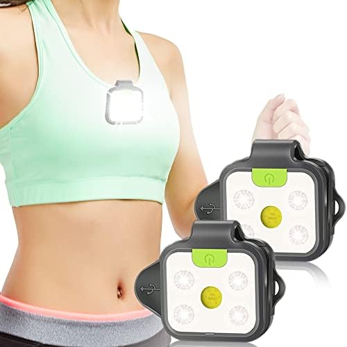 Running Light, 2Pack Clip On Running Lights for Runners at Night 4 Light Modes USB Rechargeable LED Lights Wearable Small Lightweight Jogging Lights for Outdoor Running Jogger Walking Patent Pending