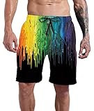 Goodstoworld Black Running Shorts Men's Gay Pride Sports Board Shorts 3D Painting Pant Summer Colorf