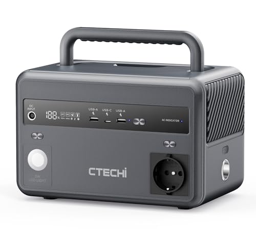 CTECHi Estación de Energía Portátil 300W, Generador Solar 299Wh, respaldo de batería LiFePO4 para viajes, campamentos, emergencias, CPAP y hogar