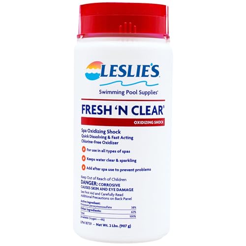 Leslie's Fresh 'N Clear Non-Chlorine Oxidizing Shock for Swimming Pools and Spas - Quickly Eliminates Non-Living Organics - Provides Clear and Sparkling Water - 2 Pound