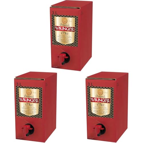 Original Wikinger Met | 1x3 L | Bag in Box | Met Honigwein aus dem Ursprungsland der Wikinger in Norddeutschland | Fruchtig-aromatischer Met | 11% Vol. Honigmet (Packung mit 3)