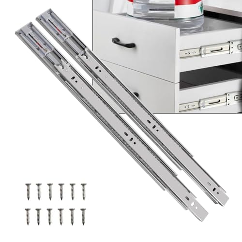 Image of Volo Heavy Duty Drawer Slides, Full Extension Ball Bearing Runners | Pack of 2 Piece | Channels for Kitchen Cabinets, Wardrobes, and Dressers (Push to Open, 18 Inch)