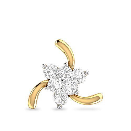 Aucent by PC Jeweller The Danica 18KT Yellow Gold and Diamond Nose Pin