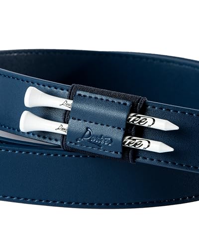 Image of Dartee Men's Golf Belt - Leather Ratchet Belt with Ball Marker, One-Size Adjustable Fit, Course and Casual Wear