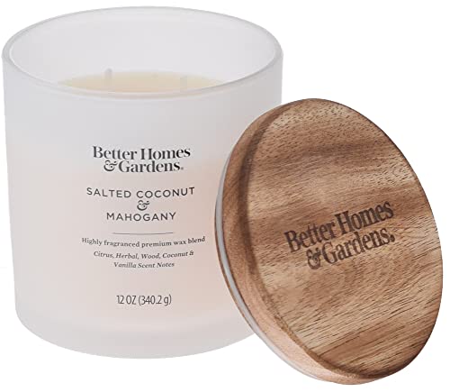 Betterhomes&Gardens 12Oz Scented Candle, Salted Coconut & Mahogany 2-Pack, Cream, 35524 #TOP3