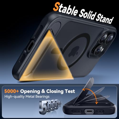 Coque iPhone 15 Pro Max noire avec béquille en aluminium intégrée - 2