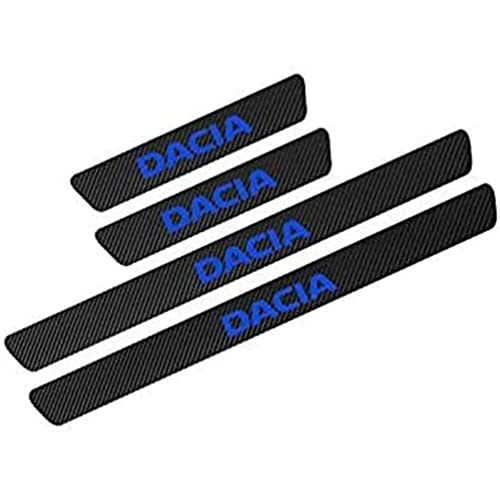 Protecteur seuil porte voiture Plinthes pour Dacia Duster Logan Sandero 2 Dokker,Fibre carbone personnalisée Couvercle plaque autocollants protection anti-rayures armatures caisse Pièces détachées Cover