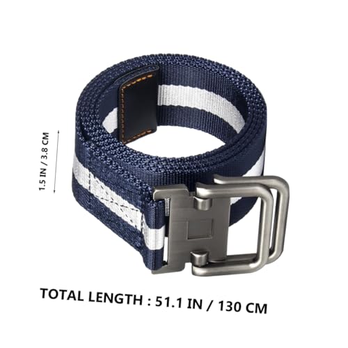 balacoo Heavy Duty Adjustable Nylon Duty Belt with Metal Buckle for Outdoor Activities Style Comfortable Breathable Blue and White Color Suitable for All Pants Types2
