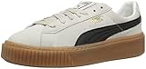 PUMA Women's Suede Core Platform, Whisper White Black, 9 M US