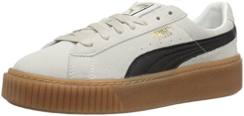Puma Womens Suede Platform Core Whisper White-Puma Black Sneaker - 9