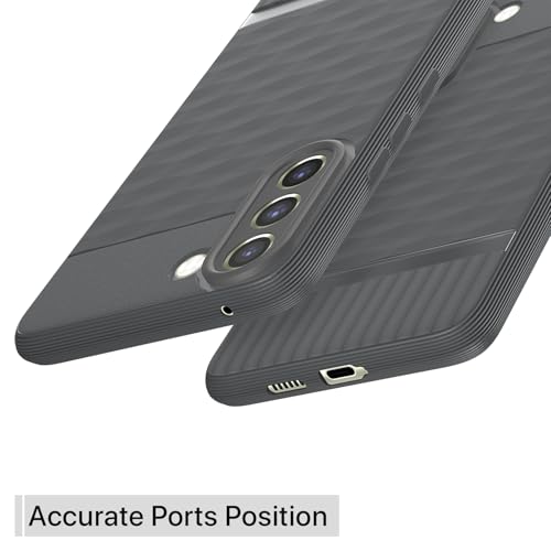 Image of Pikkme Back Cover for Samsung Galaxy S21 FE 5G Soft Grip 3D Hexa Cube Texture Silicone Bumper Case (Grey)