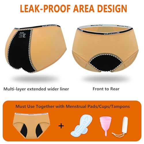 Image of Teens Girls Period Underwear Kids Period Panties Menstrual Leakproof Protective Underwear for Teens Cotton Briefs