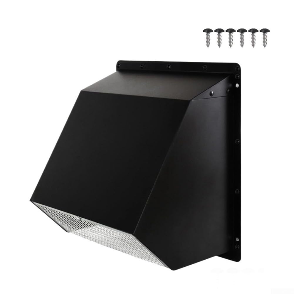 Grille d'aération extérieure en acier galvanisé 15,2 cm Noir