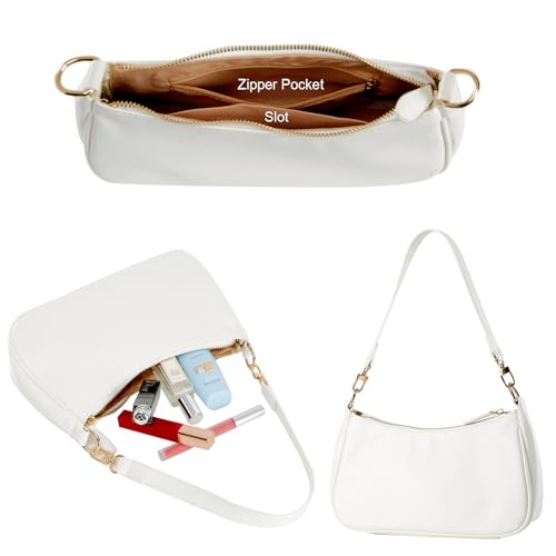 Shoulder Bag for Women with 2 Removable Straps and Zipper Closure Crossbody Bags Clutch Tote HandBags Purses2