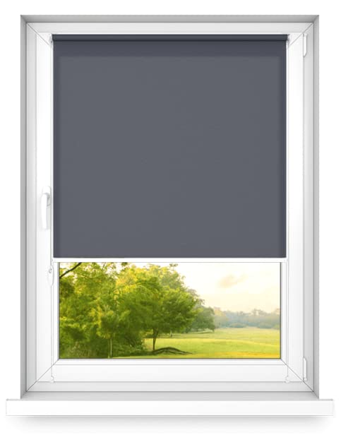 time4blinds Mini Estor Enrollable Básico   Ventana Interior Sin Taladrar   600x1000mm Grafito Operado en el Lado Derecho