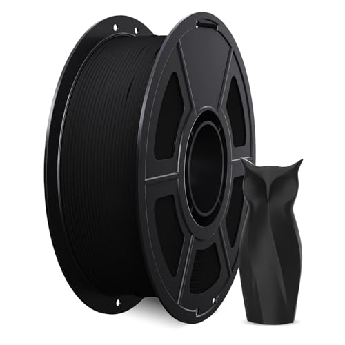Image of Matte PLA Filament 1.75mm, 3D Printer Filament Dimensional Accuracy +-0.03mm, Plastic Spool (2.2lbs) 3D Filament Fit Most FDM 3D Printer, 1kg Matte Black