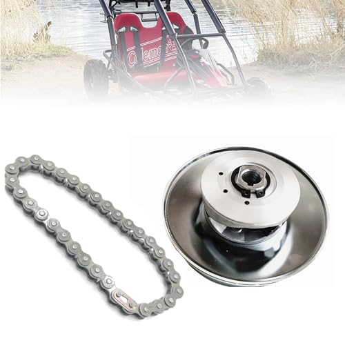 Go Kart 5/8\" Bore Torque Converter Clutch Driver Pulley with 32 links chain for Coleman KT196 go kart