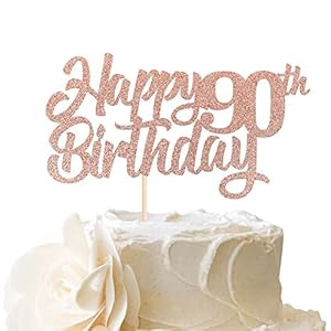 1 Stück Happy 90th Birthday Cake Topper Glitter 90 Geburtstag Tortendeko Prost auf 90 Jahre alt neunzig fabelhafte…