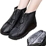 【UPGRADE DESIGN】 - The velvet boots have been redesigned to include all-season leather, water resistant elastic, new pull loops, Shock Protection System (SPS), full-length comfort footbed, and a molded, reinforced heel. Easy and convenient to wear with the zipper closure, provide an isolated condition, prevent the cold air in, keep your feet warm all the time.