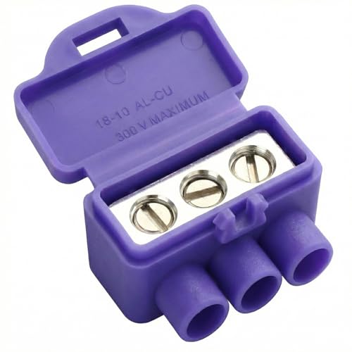 Image of Aluminum to Copper Wire Connectors, Copper to Aluminum Wire Connectors, 3 Port, 100 Pack