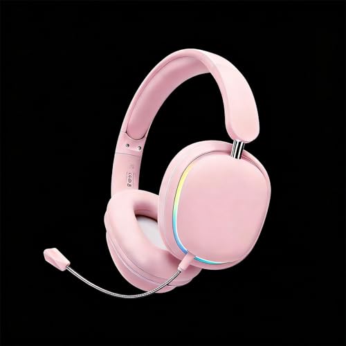 Image of Wireless Over-Ear Headphones, Ultra-Long Battery Life, Hi-Fi Stereo, Built-in Mic, Foldable Lightweight, for Phone /PC /Tablet, Home Office /Travel /Study-SY-T3 Pink.
