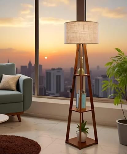 Zaidienterprisess Bedroom lamp Stand with Jute Shade Flor lamp-image-28