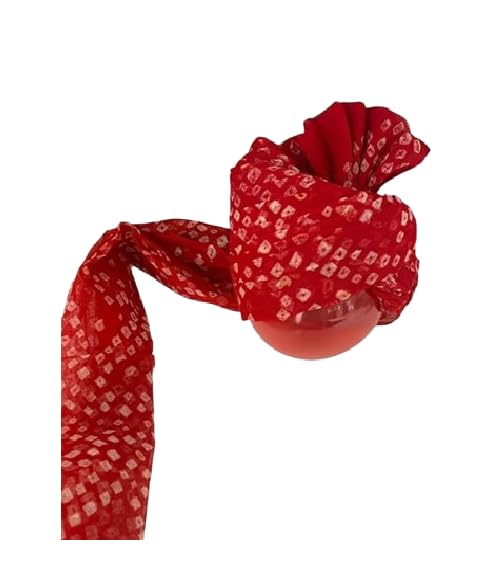 the shape Rajasthani Cotton Fabric Jodhpuri red bandhej saafa | Bandhani Pagri-picture-40