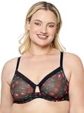 Curvy Couture Damen Sheer Mesh Full-Coverage Unlined Underwire-Bra BH mit voller Abdeckung, Cherry Pop, 80DD