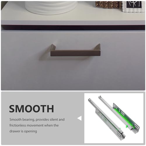 Glissières de tiroir inférieur en acier argenté à structure monobloc pour meuble - 8