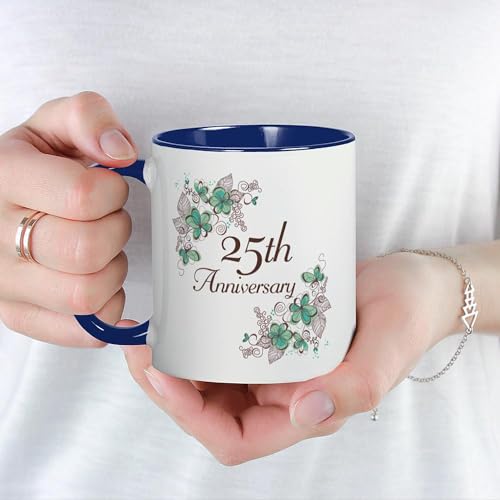 Taza Cerámica CafePress 11 oz Floral Aniversario 25 miniatura 5