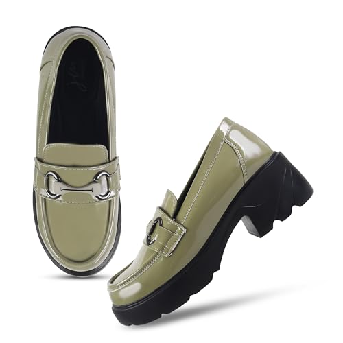 Image of JM LOOKS Women's Stylish Loafers Chunky Sole for Slip On Casual Shoes for Work & Office