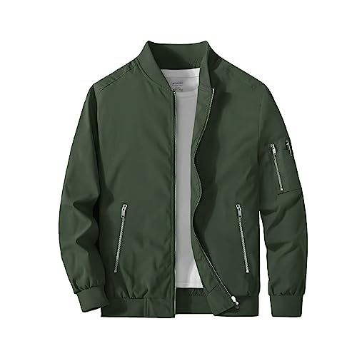 MAGCOMSEN tunn jacka herr lätt sommarjacka övergångsjacka sportig bomberjacka business Blouson höst vindjacka, Armégrön, XXL