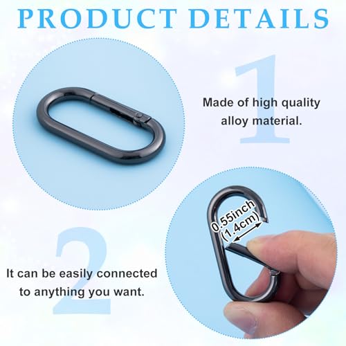 Image of Oval Spring Ring Clips, Metal Keyring Purse Clip
