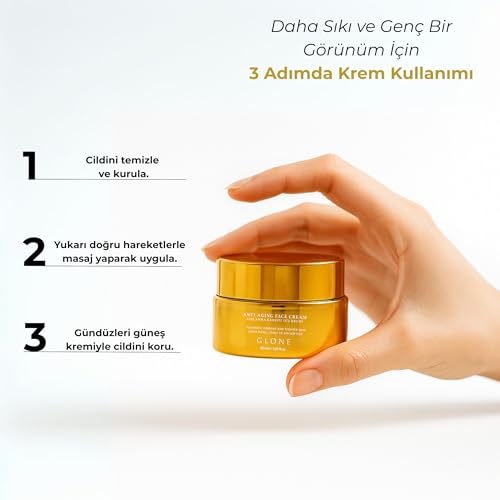 GLONE Yaşlanma Karşıtı Kolajen Krem, 50ml | Sıkılaştırıcı ve Leke Karşıtı Yoğun Bakım | Somon DNA & Hyaluronik Asitli Zengin Formül