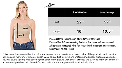 Zenana Ribbed Knit Seamless Spaghetti Strap Cropped Cami & Halter Neck Crop Tank Top (As1, Alpha, L, X_L, Regular, Regular, Double Ivory) #TOP1