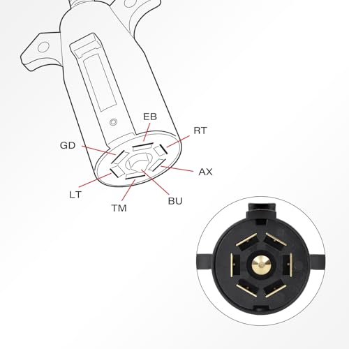GZZTORES 7 Pin to 4 Pin Trailer Adapter, 7 Way Blade to 4 Way Flat, RV Trailer Wiring Harness Electrical Connector Single-Function Trailer Wire Plug Adapter