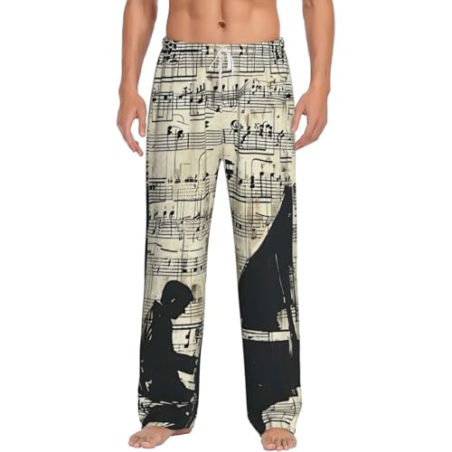 Pantalon de pyjama en flanelle haut de gamme imprimé partition musique