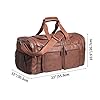 Weekender Bag with Shoe Compartment,Waterproof Leather Overnight Bag Beis Weekender Bag Mens Travel Duffle Bag Large Carry on Bag Travel Tote Duffel Bag for Men or Women-Brown #3