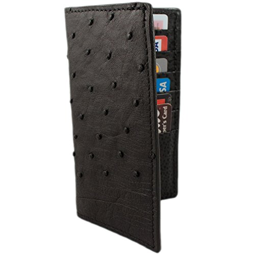 Genuine Ostrich Leather Rodeo Checkbook Wallet