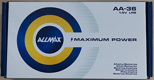 Allmax Aa Maximum Power Alkaline Double A Batteries (36 Count) – Ultra Long-Lasting, 10-Year Shelf Life, Leakproof Design, 1.5V #TOP7