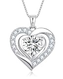 WAJASHUE Heart Birthstone Necklace