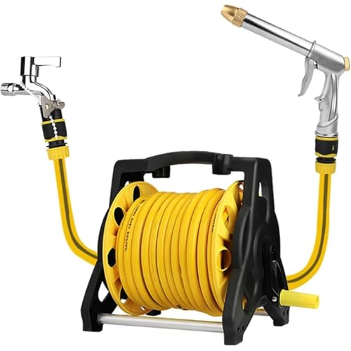 REENEW ホースリール ホース 10m 15m 20m 25m 30m 35mホース内径12o ガーデンホースセット 耐圧 耐熱 耐寒 高耐久ホースリール 巻き取りやすい ねじれに強い 使いやすい 持ち運びやすい 園芸 庭 農園 洗車 高圧洗浄ノズル