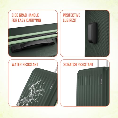 Image of Safari Genius Alley Set of 2 (Cabin + Medium) Trolley Bags Hard Case Polypropylene, 4 Spinner Wheels, 360 Degree Wheeling Luggage, Suitcase for Travel, Trolley Bags for Travel, Deep Forrest