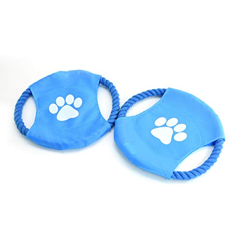 Zoypet Dog Toys Flying Disc Rope Toy Chew Toys 2 Pack For Dogs Flying Discs Training Cotton Rope-Dog Toy Pack Set Dt1-2P Footprint #TOP2