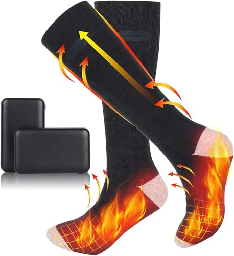 Chaussettes chauffantes électriques mixtes lavables 3 niveaux de chauffe randonnée ski camping