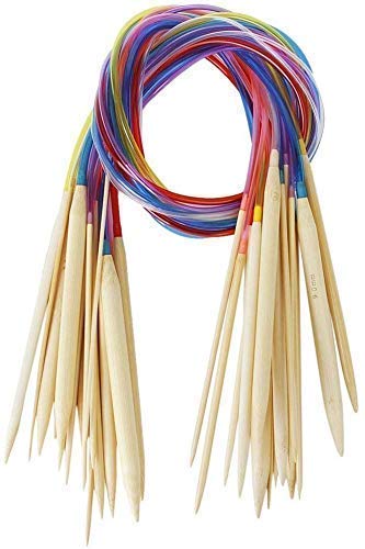 Param Creation Bamboo Knitting Needles-Flexible Circular Wooden Knitting Needles with Colorful Plastic Tube 18 Sizes 2.0mm-10.0mm 80cm for Sweater Needles Knitting Tools Accessories for Home-image-26