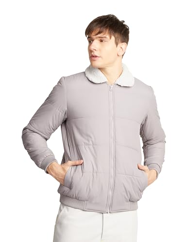 Image of Amazon Brand - Symbol Men's 100% Polyester Faux Fur Neck Quilted Standard Jacket (Available in Plus Sizes)