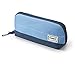 Sooez Wide-Opening Pencil Pen Case, Lightweight & Spacious Pencil Pouch Zipper Stationery Bag, Aesthetic Supply with Triangular Design for Adults, Blue