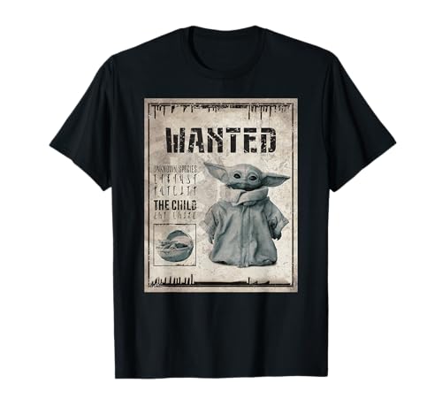 Star Wars The Mandalorian The Child Wanted Poster Camiseta