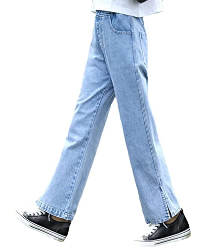 Betusline Girls' Split Wide Leg Baggy Jeans, 3-13 Years2